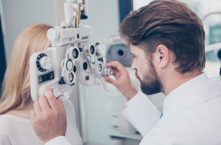 Optometrist eye exam